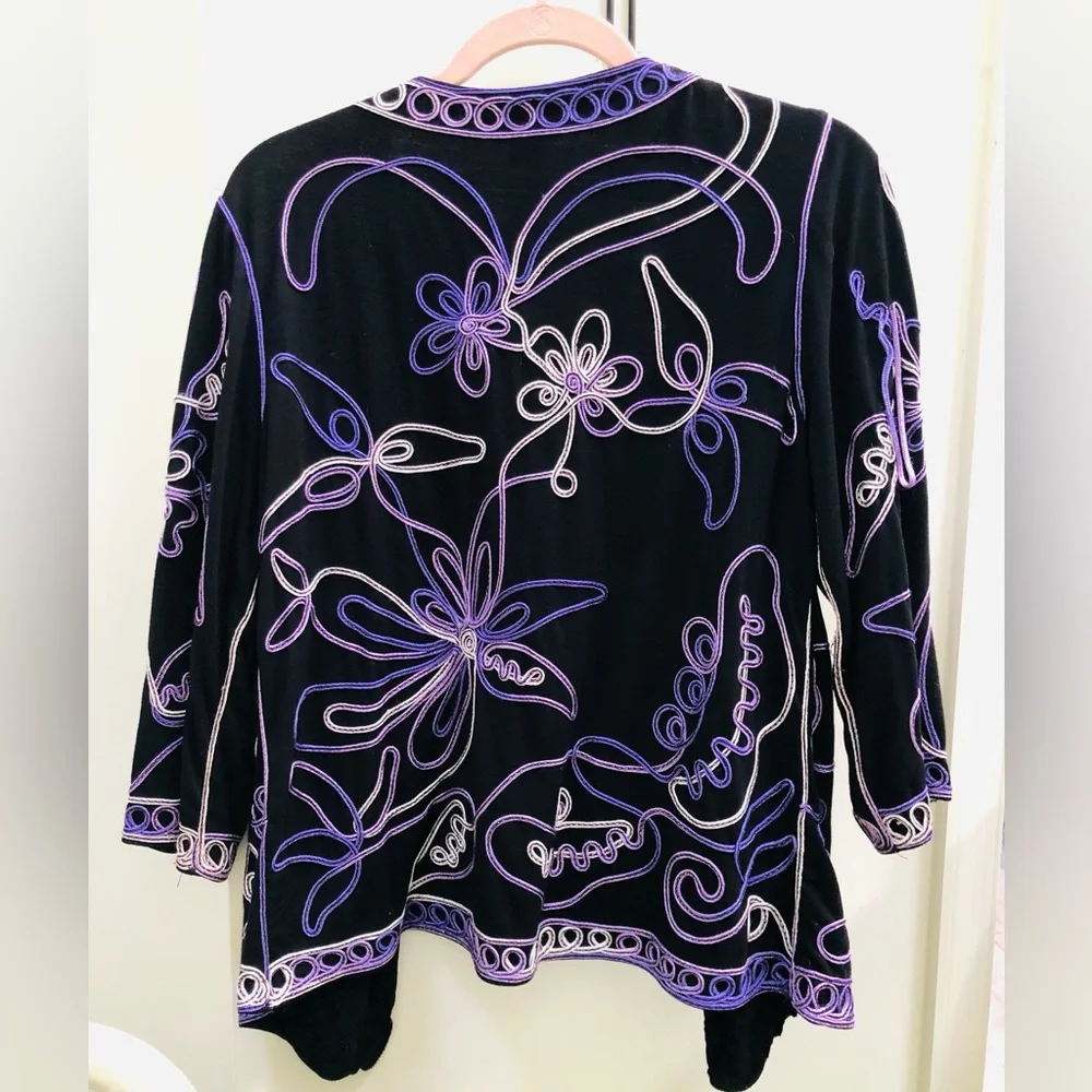 Chico Style Black and Purple Cardigan - Picture 5 of 6
